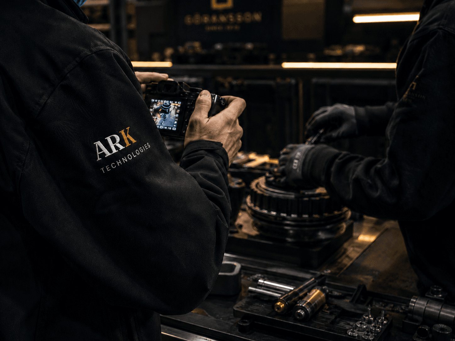 ARK team recording a sample on-site