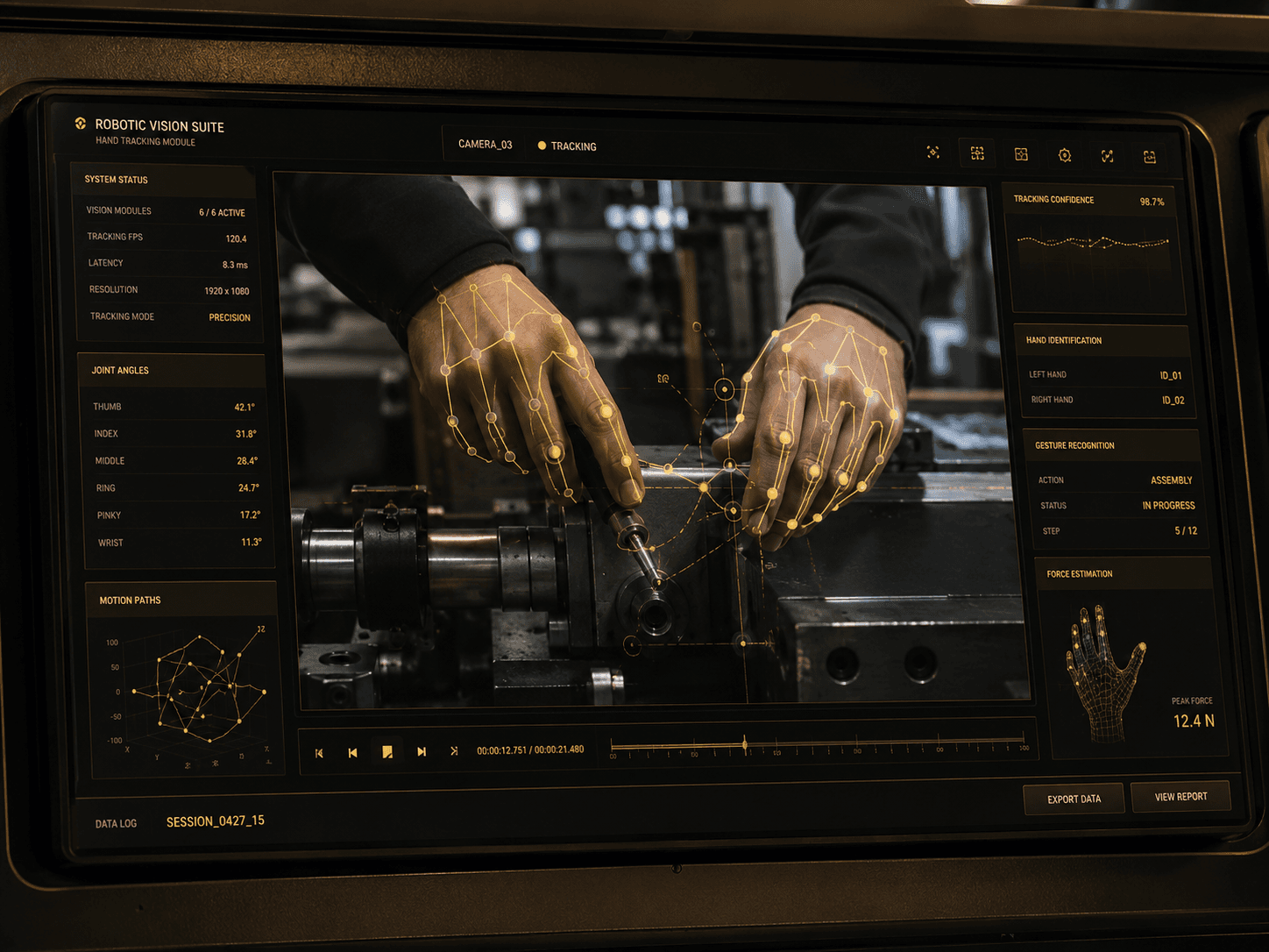 Sample footage analysed against robotics requirements